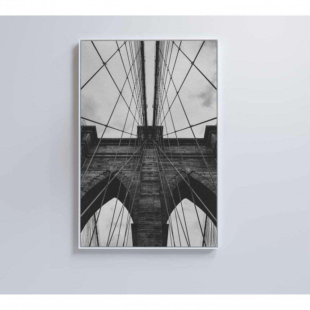 Quadro Ponte Do Brooklyn Preto E Branco 80x120 Cm