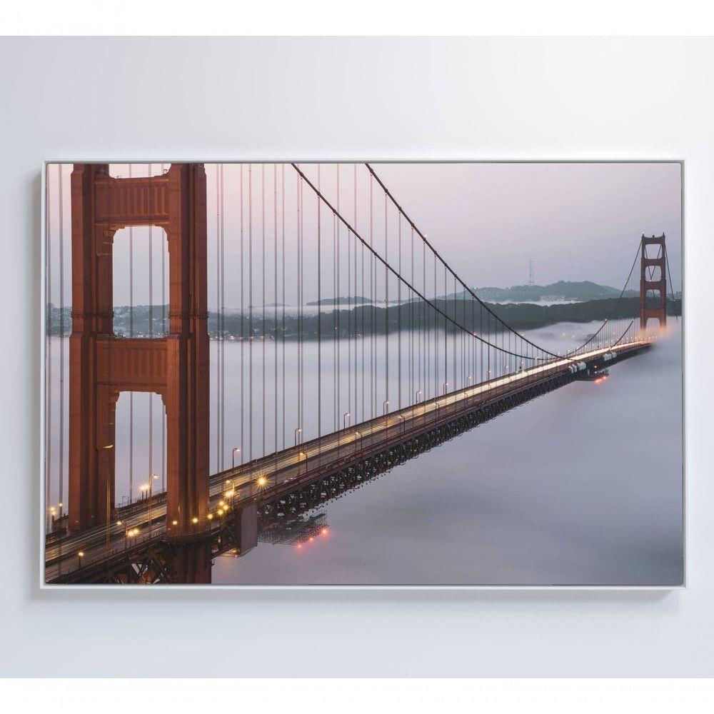 Quadro Ponte Golden Gate Neblina 120x80 Cm Tecido Canvas