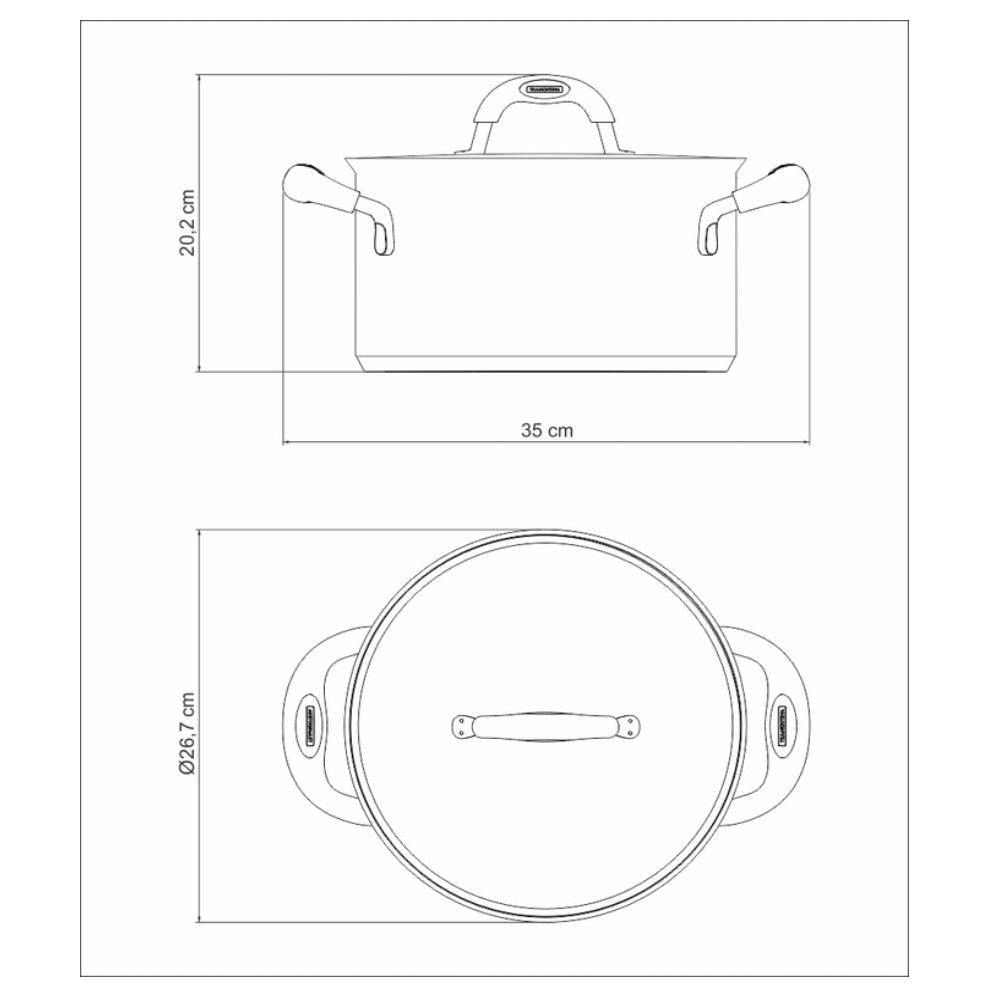 Caçarola Duo Silicone Funda 24Cm 6L Inox 62484/240