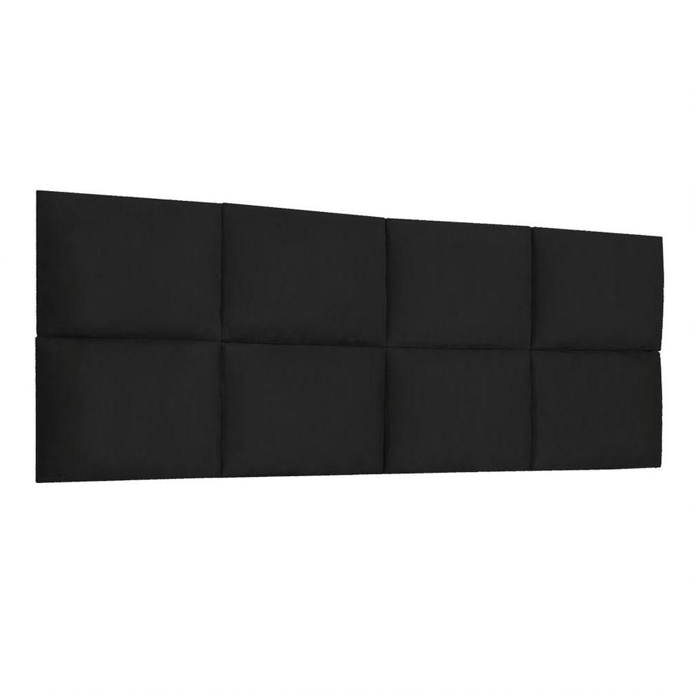 Cabeceira Painel Modulada Queen 1,60m Lorena Suede Cor Preto