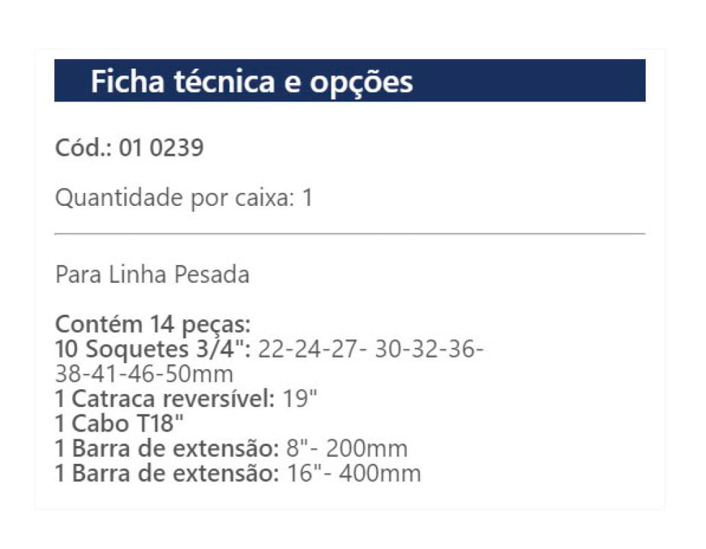 Jogo de Soquetes Estriados 14peças R010239 - Riosul Tools