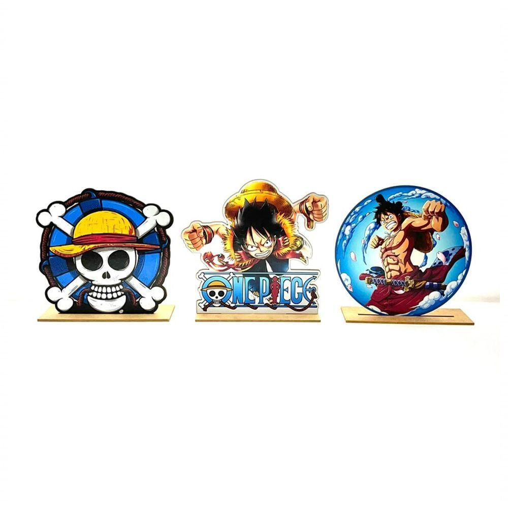 Kit Display De Mesa 3 Peças Para Festa One Piece Mdf