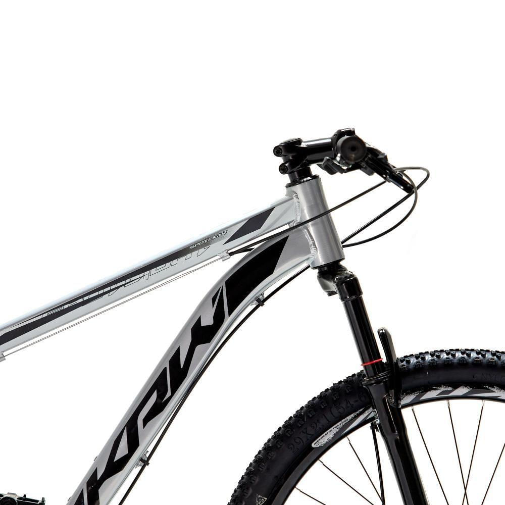 Bicicleta Aro 29 Krw Alumínio 21 Vel Freio A Disco Suspensão Dianteira S3 17 Prata-Preto