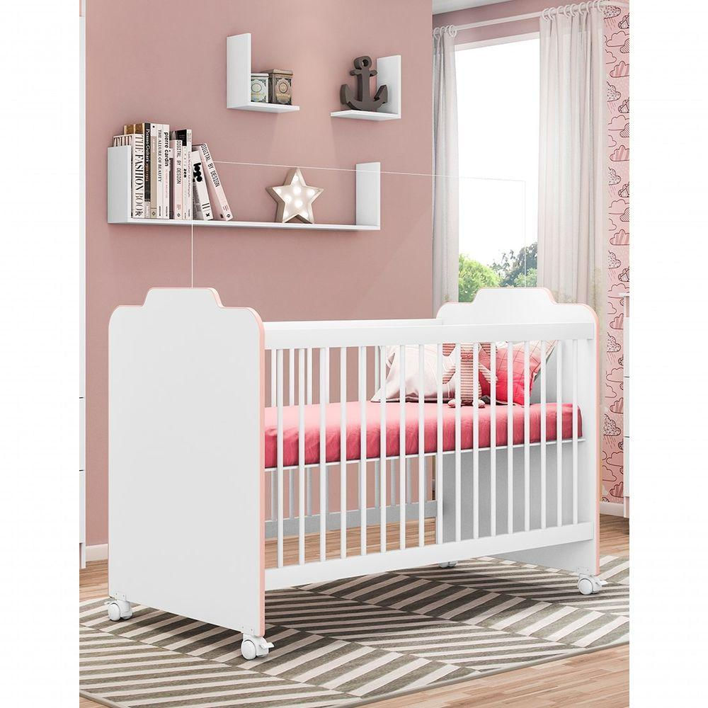 Quarto Bebe Sophia 100% MDF Berço Rodizio Cômoda roupeiro