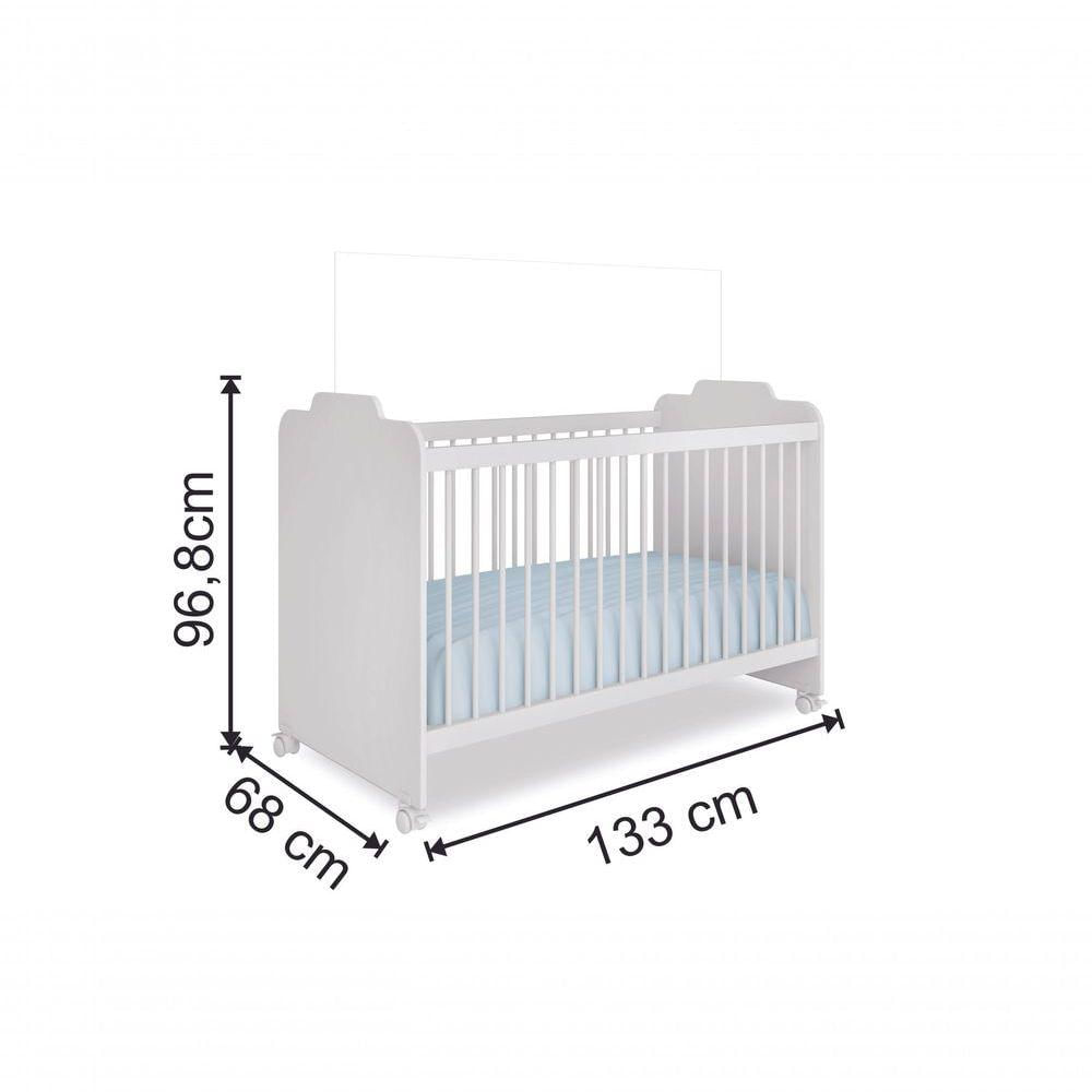 Quarto Bebe Sophia 100% MDF Berço Rodizio Cômoda roupeiro