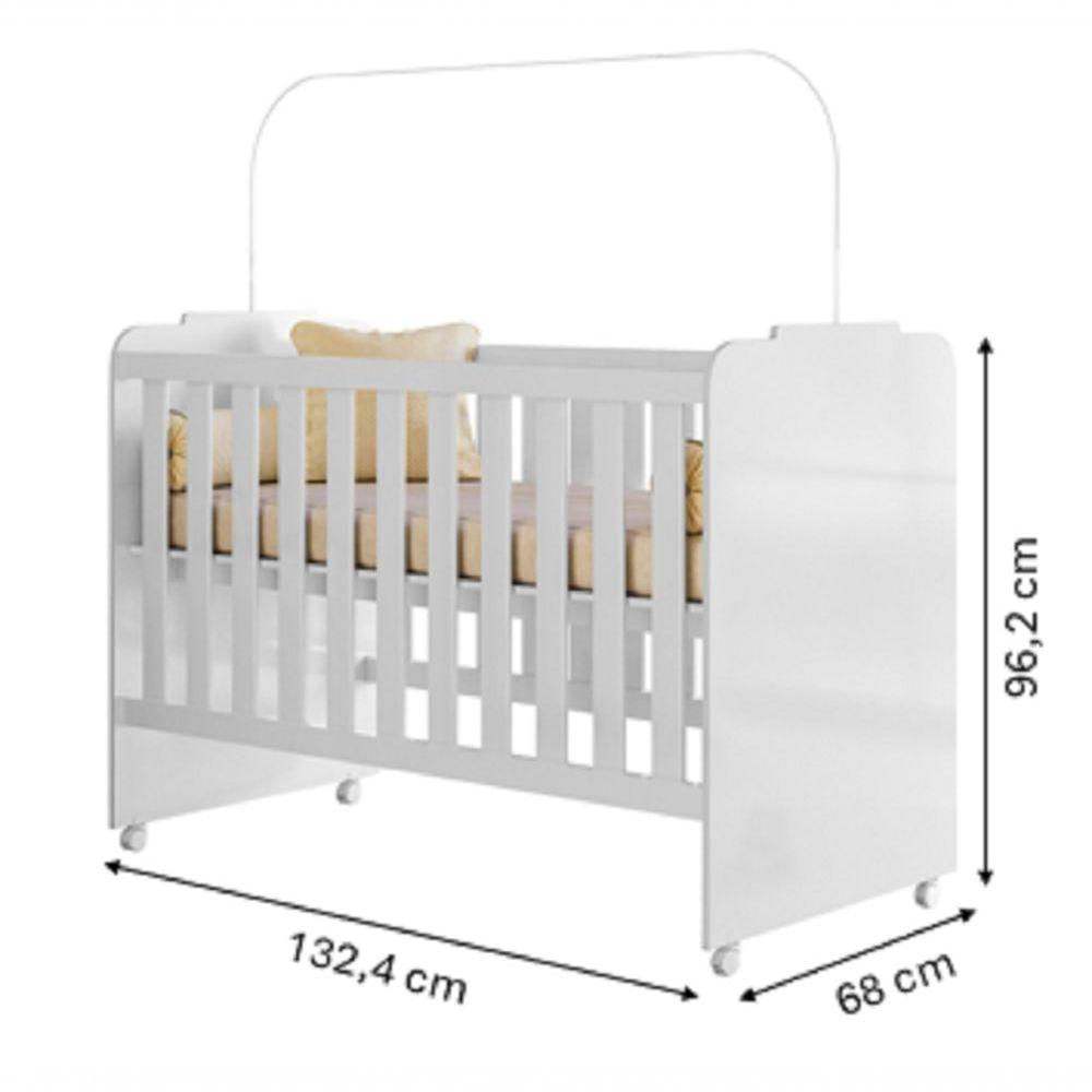 Quarto Bebe Sophia 100% MDF Berço Rodizio Roupeiro