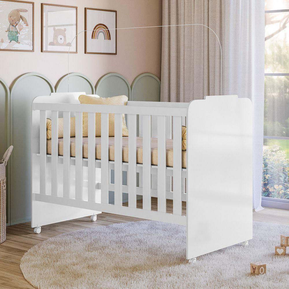 Quarto Bebe Sophia 100% MDF Berço Rodizio Roupeiro