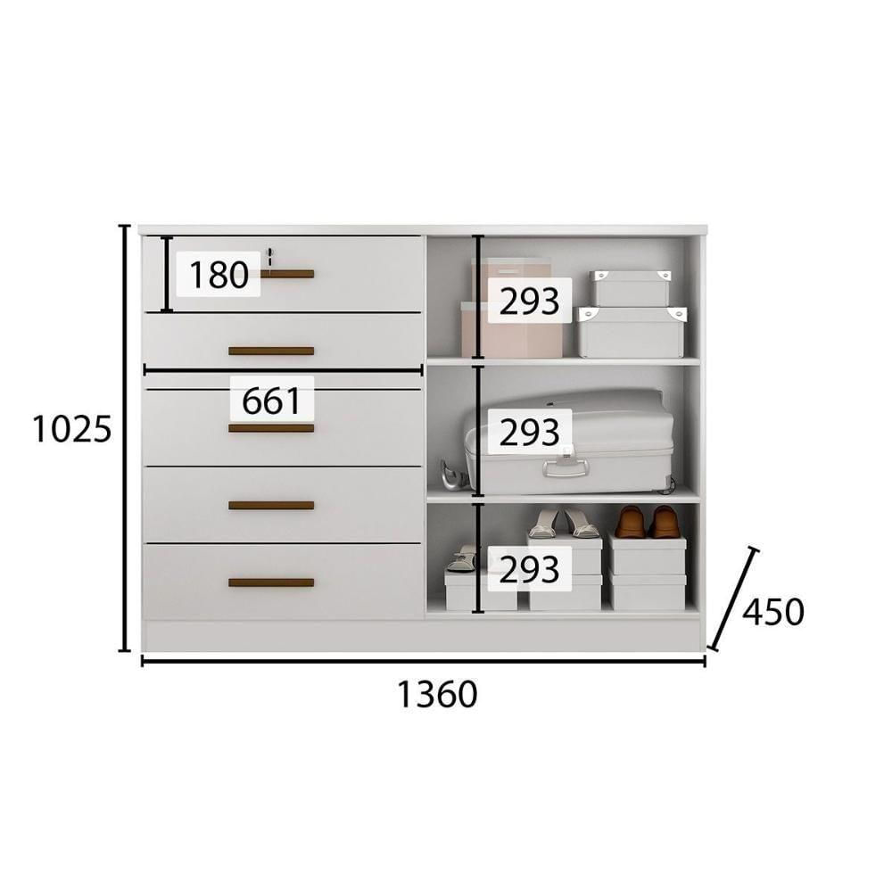 Cômoda De Quarto Space com 2 Portas E 5 Gavetas Cumaru - Novo Horizonte