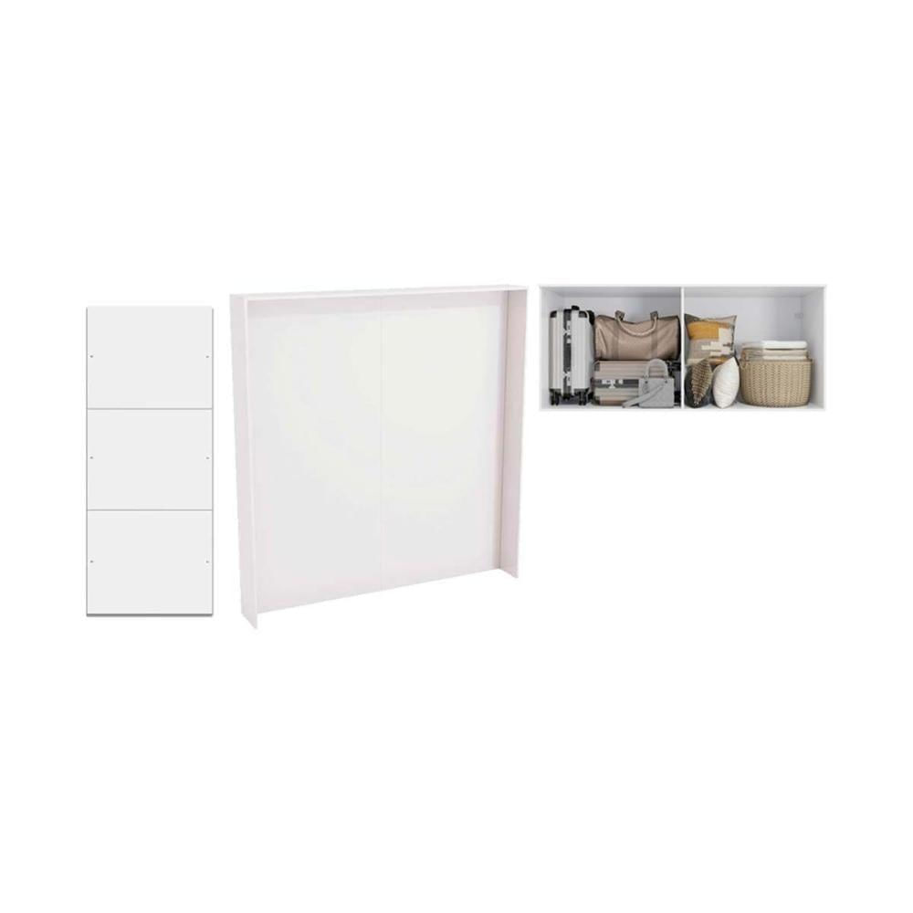 Quarto Casal Modulado Adapt 10 Peças Quarto (7 Armários + 1 Ponte Aéreo + 2 Complementos) Qcm135 Nogueira-branco - Kappesberg