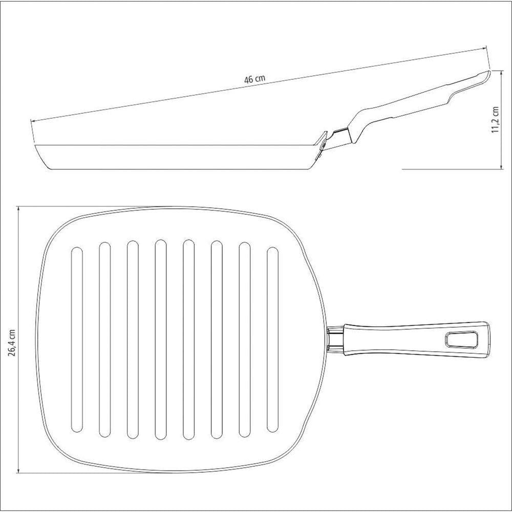 Bistequeira Loreto Alumínio Revestimento Antiaderente Starflon T1 26 Cm 1,0 L Grafite