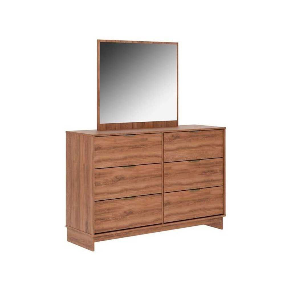 Cômoda De Quarto 1160 com 6 Gavetas com Espelho Freijo - Carraro