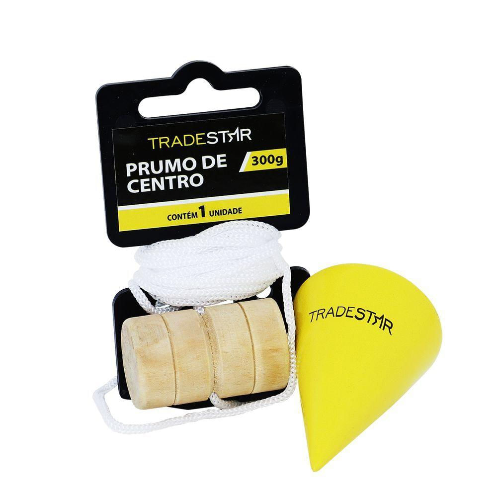 Prumo Centro 300g Em Aço Corda Nylon Taco Madeira Tradestar