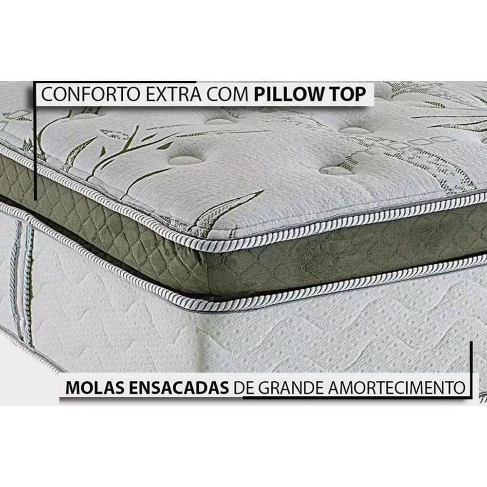 Colchão King Espuma Viscoelástico Visco Molas Ensacadas Masterpocket Imperatore Eco Bamboo Euro Pillow (193x203x34) - Herval