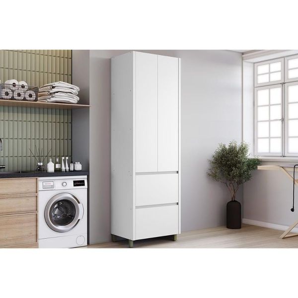 Armário Multiuso Lavanderia Rainha C/ 2 Portas E 2 Gavetas 70cm