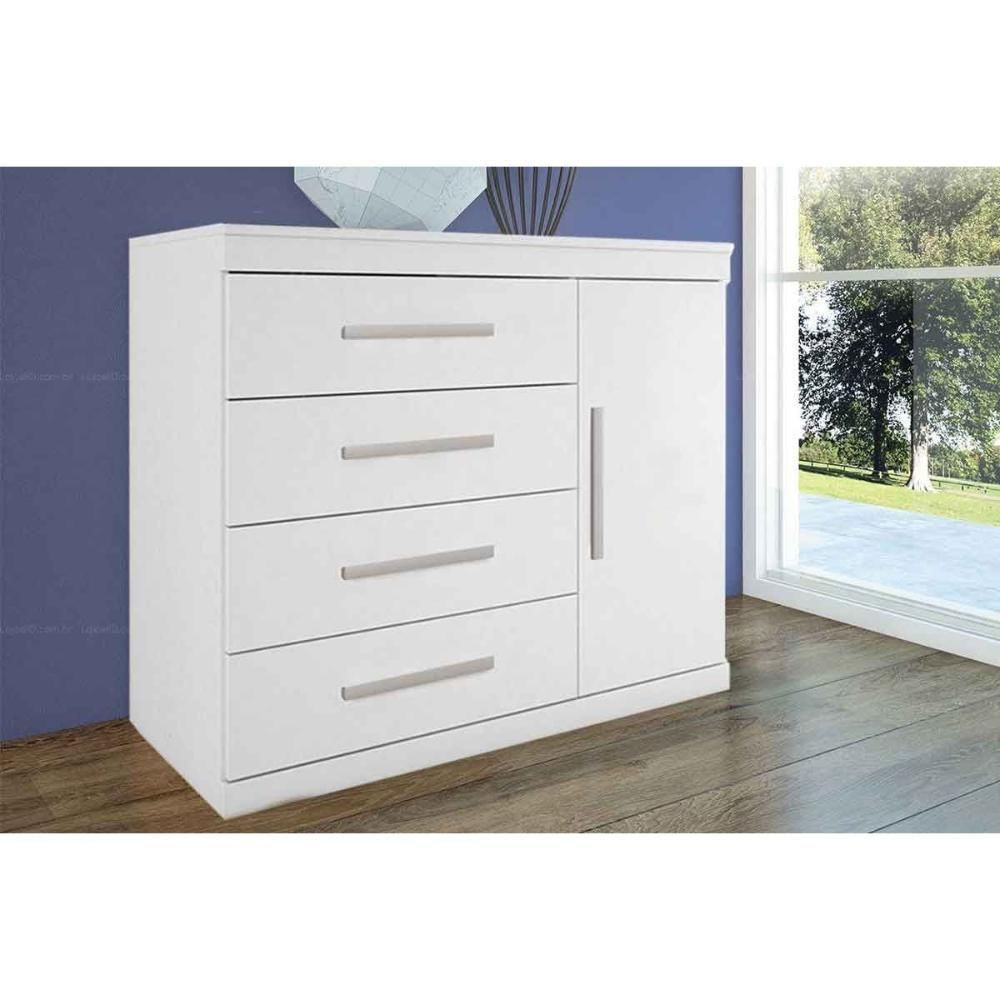 Cômoda De Quarto 1.4 Plus com 1 Porta E 4 Gavetas Jatoba-areia - Santos Andirá