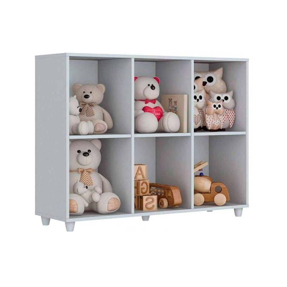 Quarto Infantil Completo Aquarela 2 Peças (1 Cômoda Baú + 1 Armário Organizador) Qi100 Branco - Henn