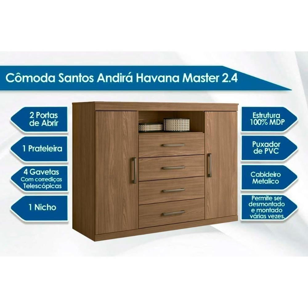 Cômoda De Quarto 1160 Com 6 Gavetas Com Espelho Avela - Carraro