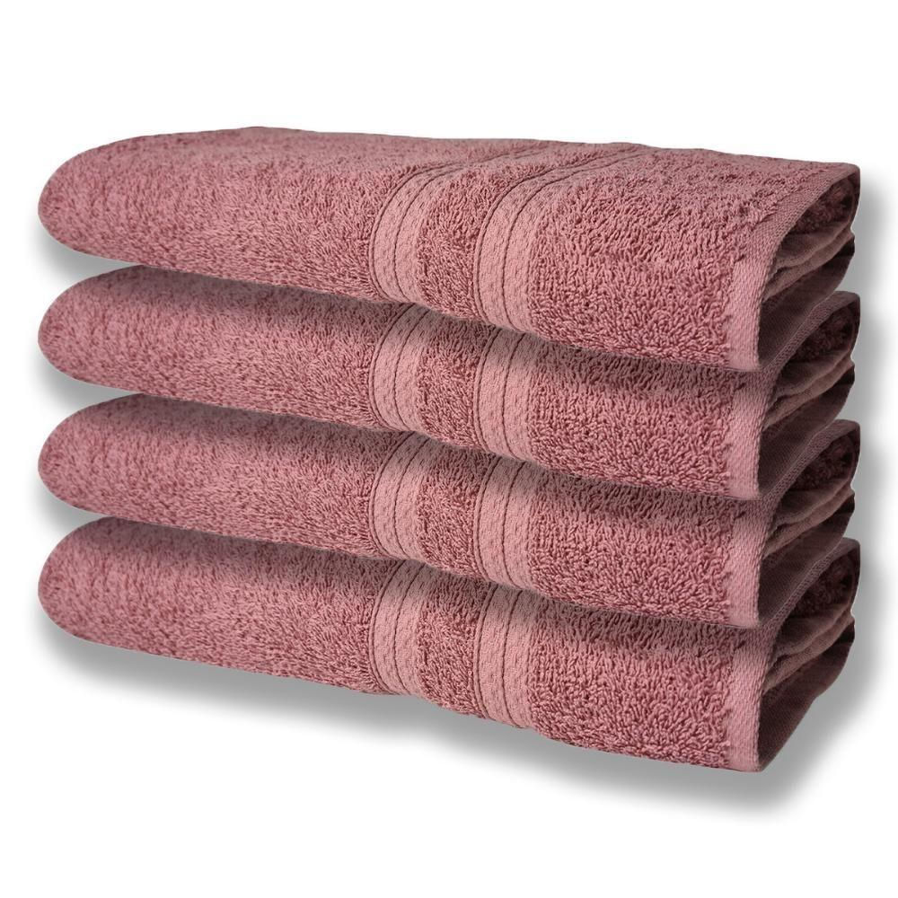 4 Toalhas Super Felpudas Grande E Grossa Algodão 80 x 150 Itália Soft Beka Rosê