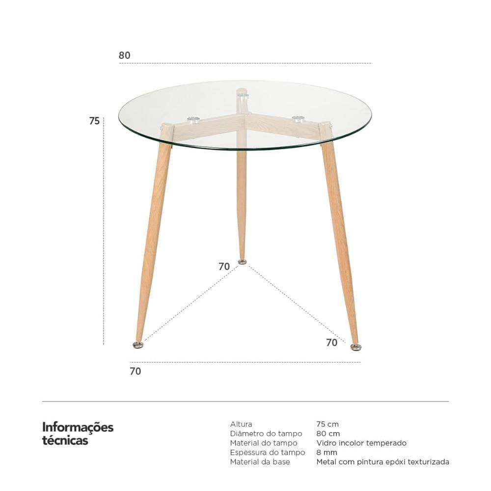 Mesa Redonda Clarice 80 Cm