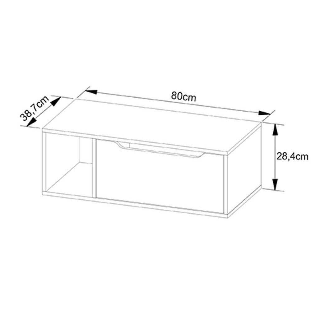 Gabinete De Banheiro Suspenso Bn3644 Sem Cuba 1 Porta 80cm Branco - Tecno Mobili