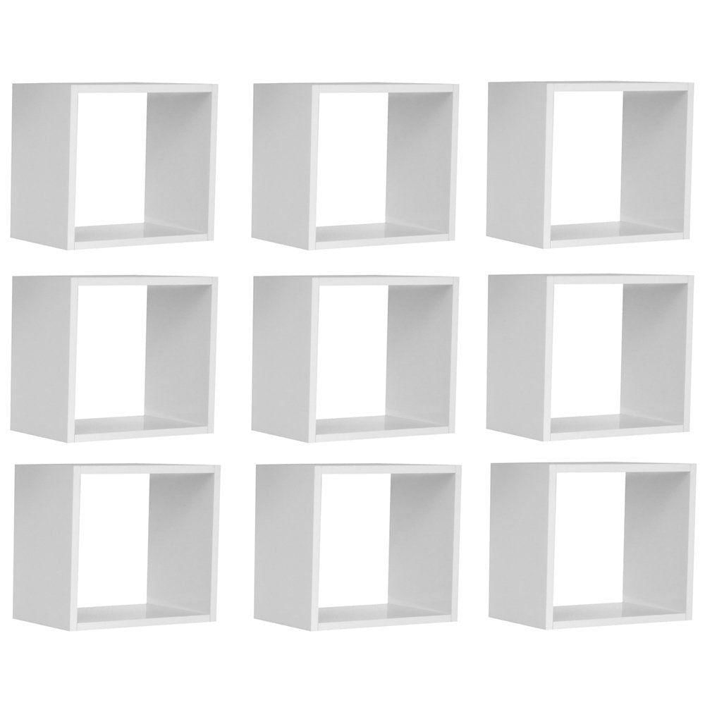 Kit 09 Nichos Organizador 30x30cm Branco Ajl Móveis