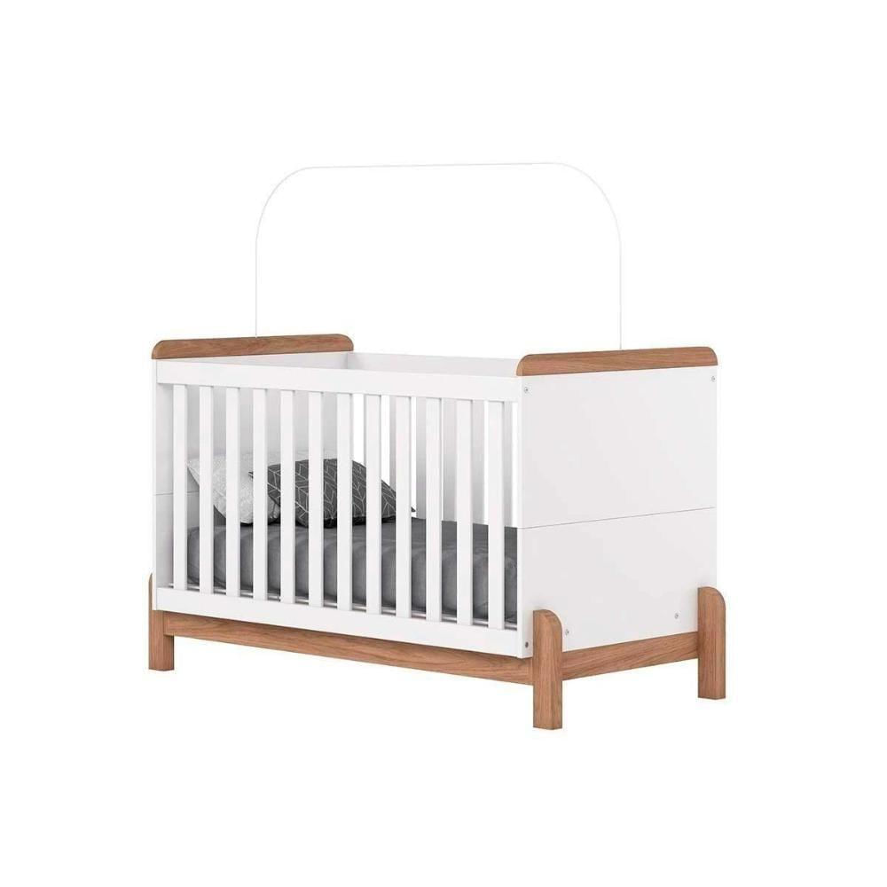 Quarto Infantil Completo Ternura 2 Peças (1 Cômoda + 1 Berço) Qi92 Branco-jequitiba - Henn