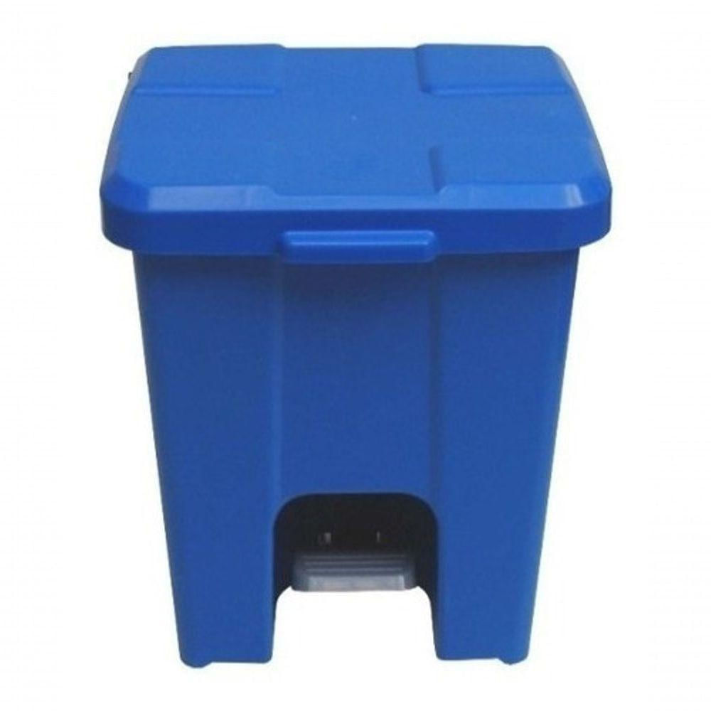 Cesto De Lixeira Quadrada Plastica Com Pedal 15 Litros Azul