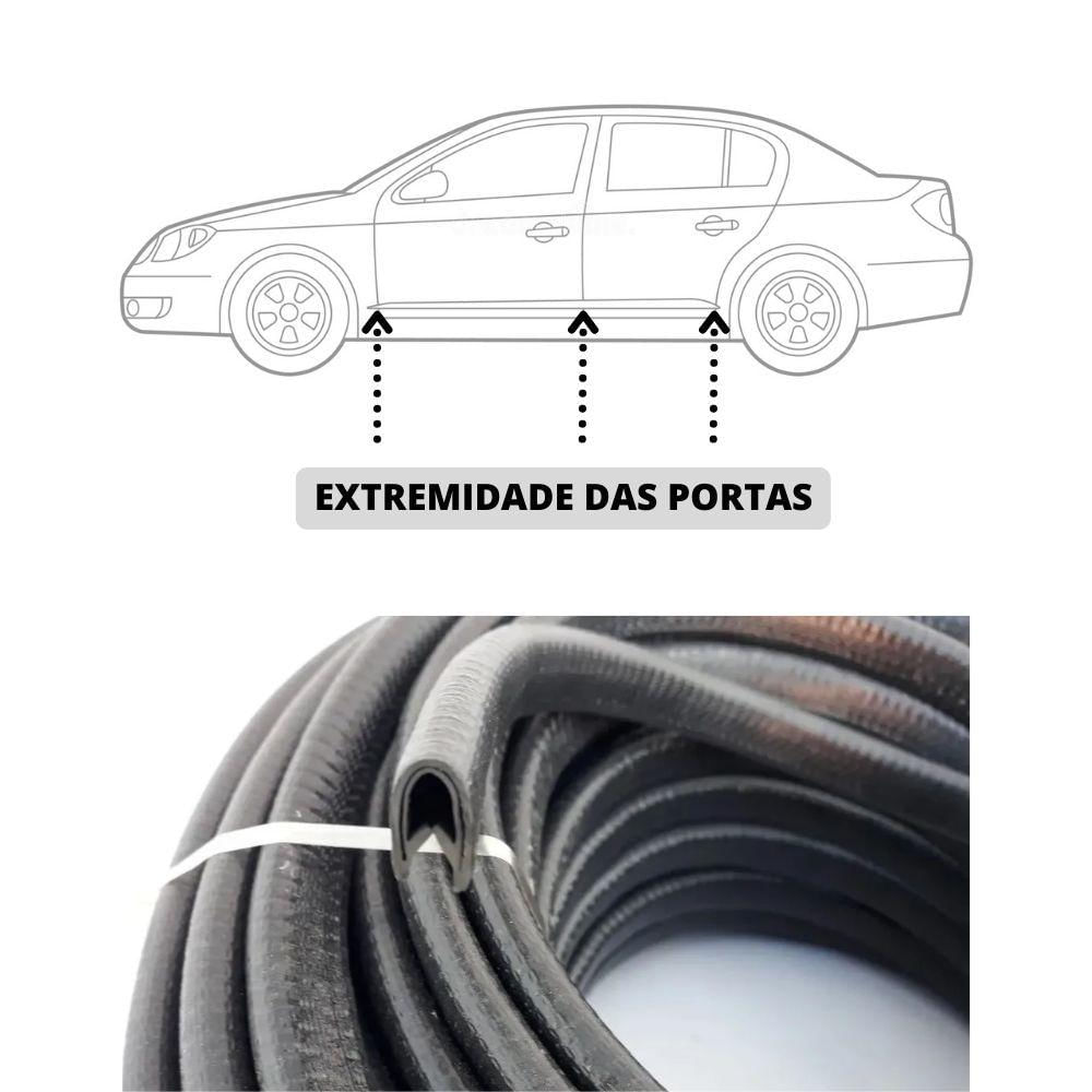 Borracha Protetora Borda Porta Preta Hb20 Sedan 10m 7x14