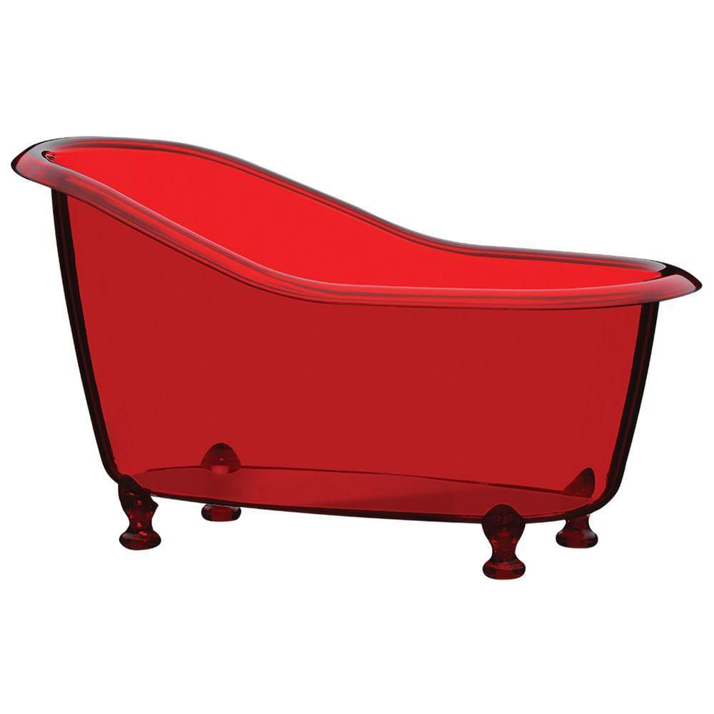 Banheira Organizadora Mini De Plástico 12.5x6x7cm Boccati Cor:vermelho