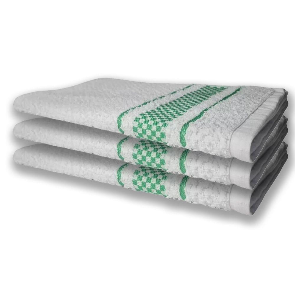 3 Panos De Prato Atoalhado Felpudo 370g/m² Premium Verde