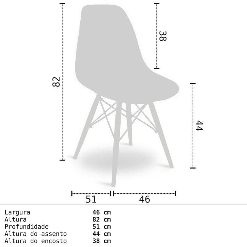 Kit 02 Cadeiras Eiffel Charles Eames F01 Preta Base de Madeira DSW - Mpozenato