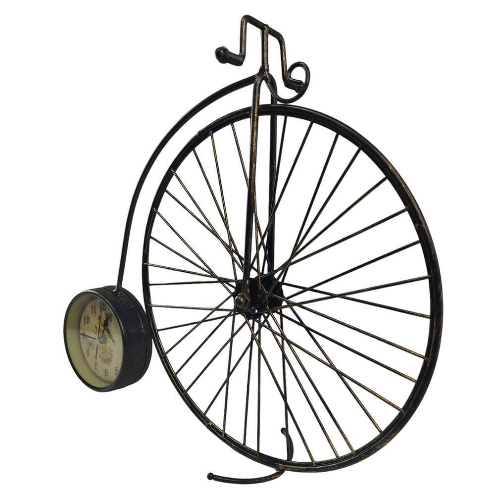 Relogio De Mesa Vintage Bicicleta Passaro Decoraçao Retro Quarto Sala Bancada Jardim Enfeite