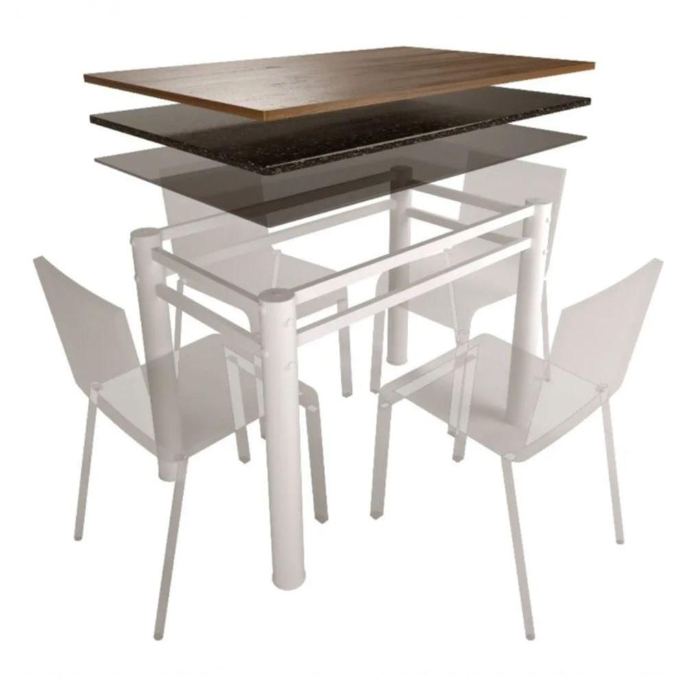 Base Retangular Para Mesa Jantar Branco1.20mt Ref. Cv01