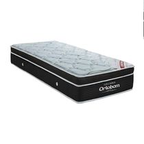Cama Box Baú Marrom E Colchão Elegant Molas Ensacadas Solteiro Ortobom