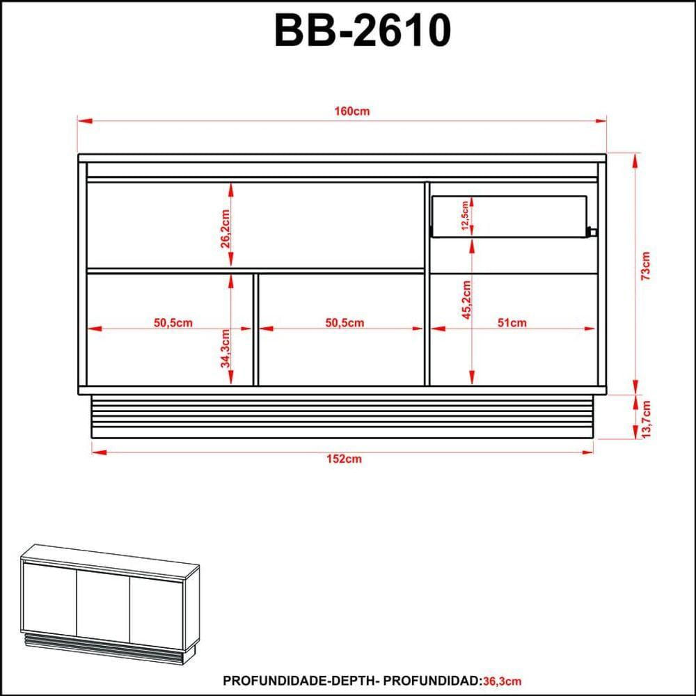 Balcão Buffet Natural-off White