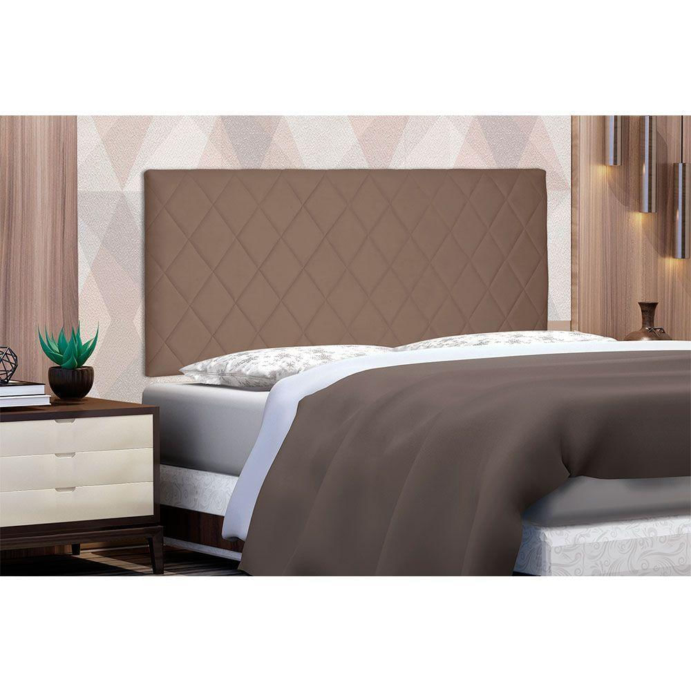 Cabeceira Painel King 1,95m Esmeralda Suede Caramelo