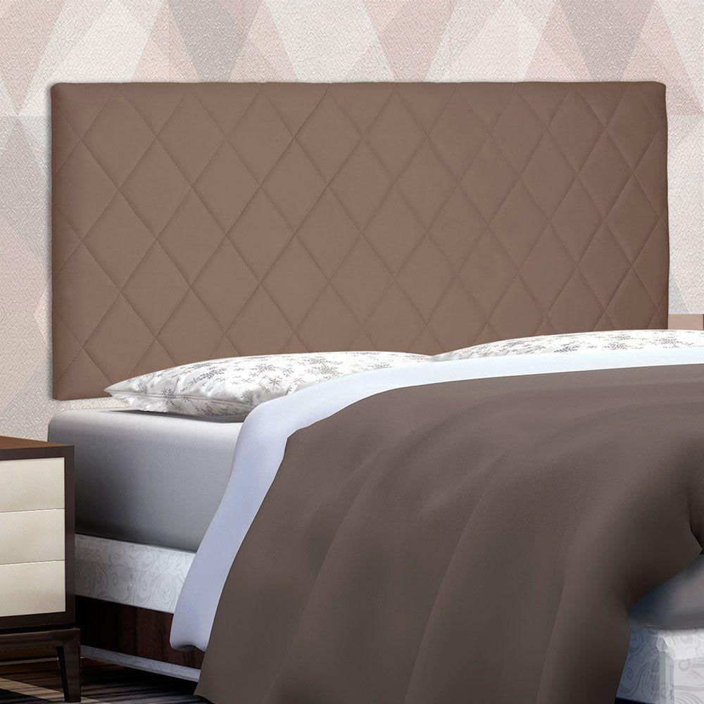 Cabeceira Painel King 1,95m Esmeralda Suede Caramelo