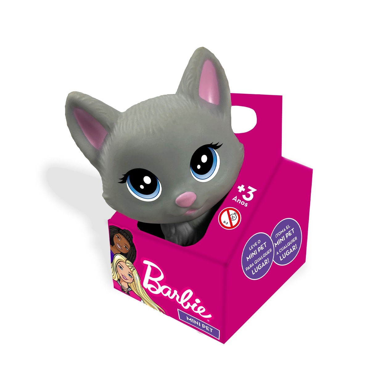 Mini Pets da Barbie Mini Gata Na Casinha - Pupee Creme