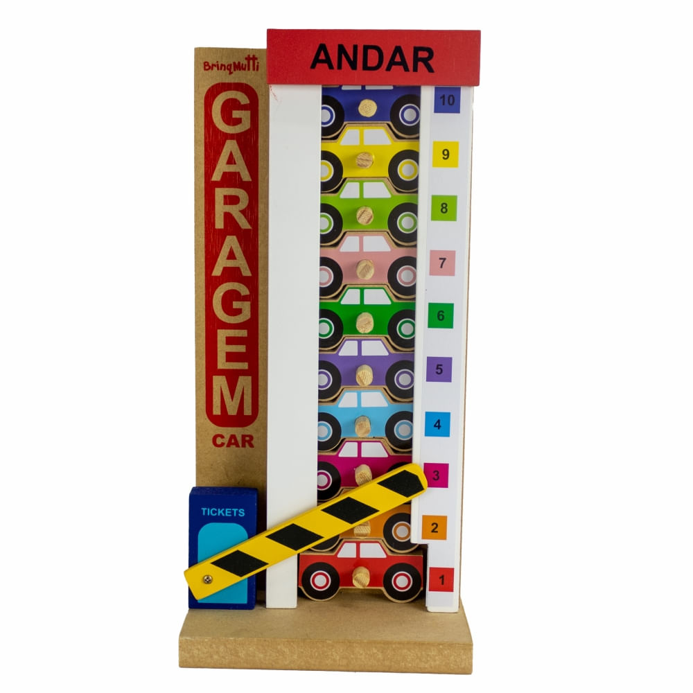 Jogo Garagem Car  - Madeira - BrinqMutti