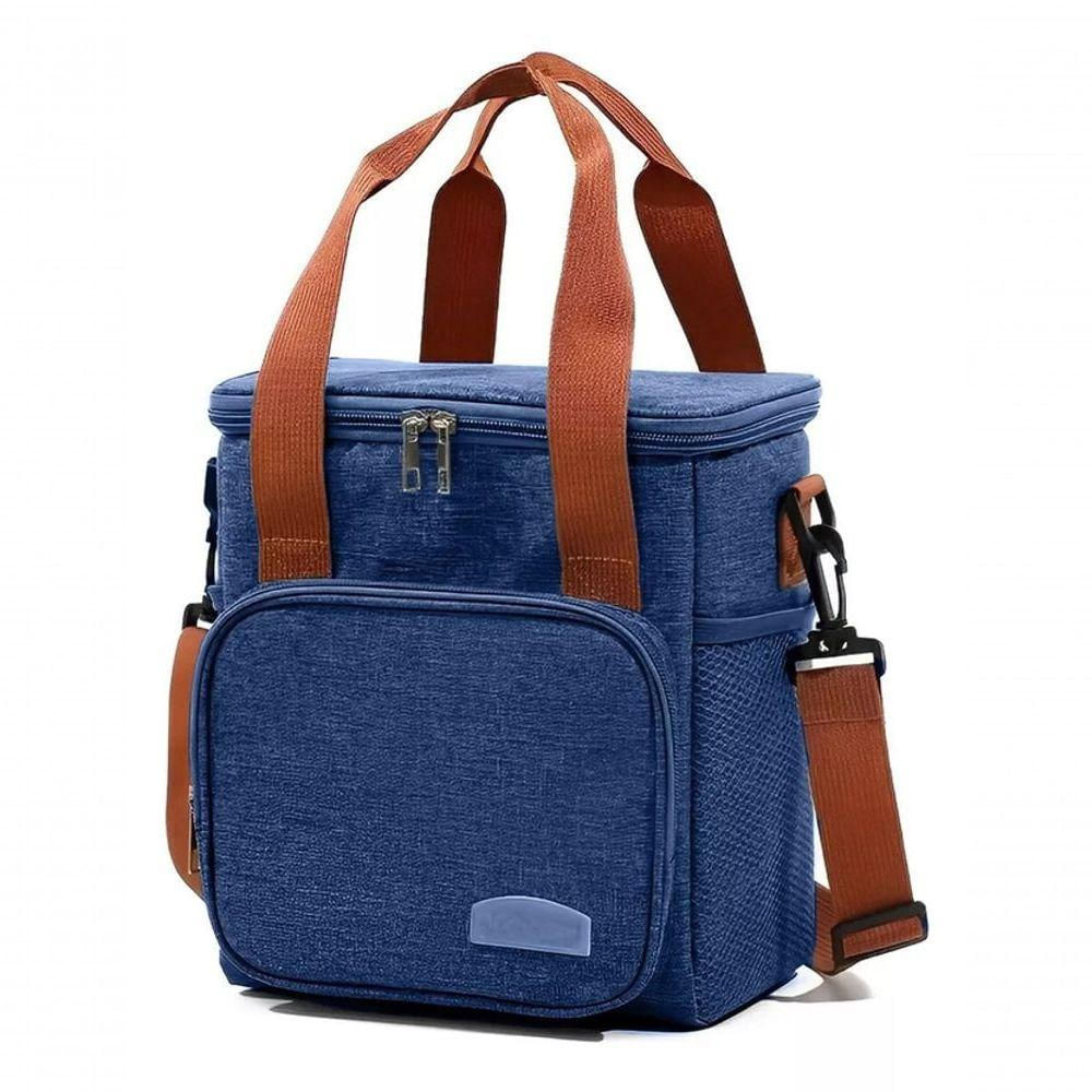 Bolsa Térmica Lancheira Alça Transversal Multiuso Moderna Reforçada Fitness Academia Trabalho Azul