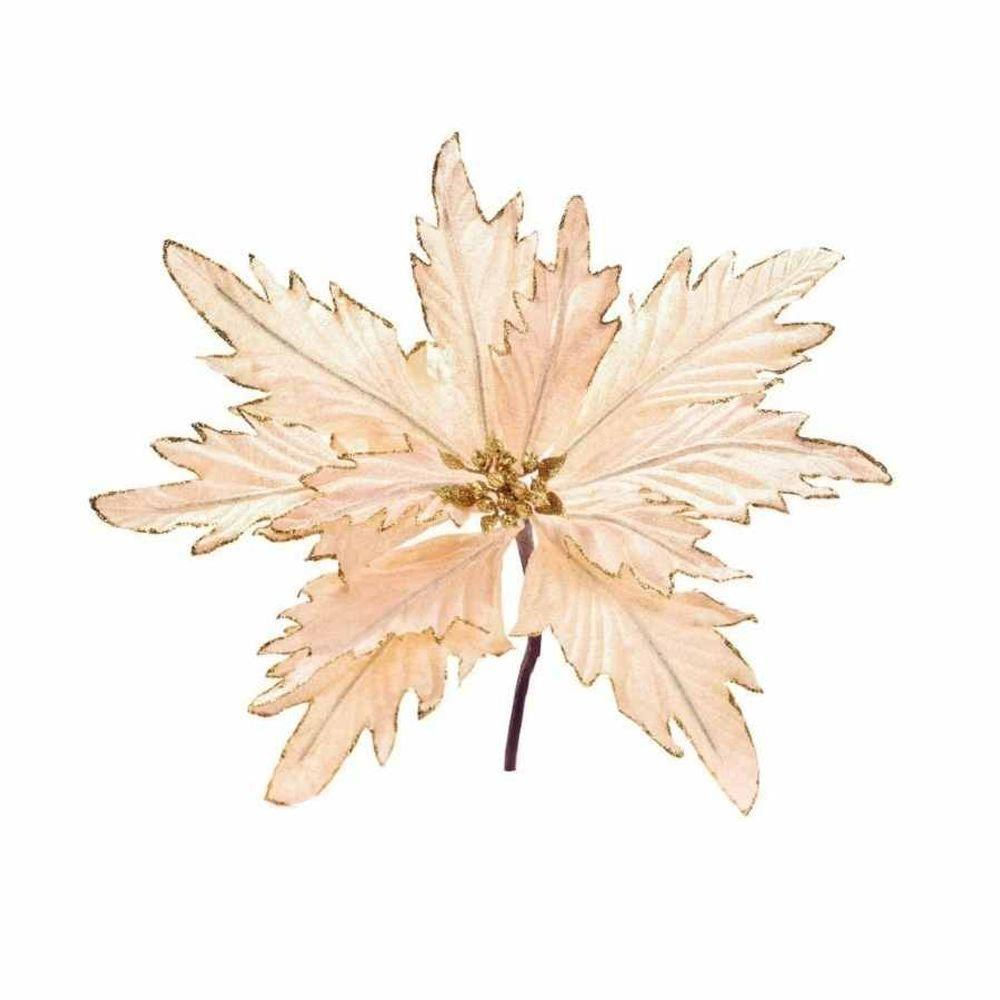 Flor Decorativa Marfim/ouro Ref.1695940 Com 1 Unidade