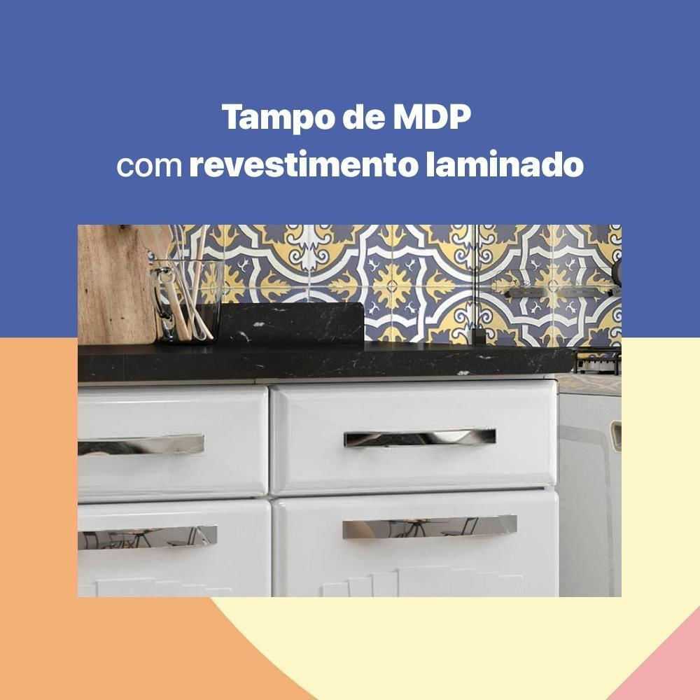 Balcão De Cozinha De Aço Triplo Telasul Star New C/ Tampo Branco