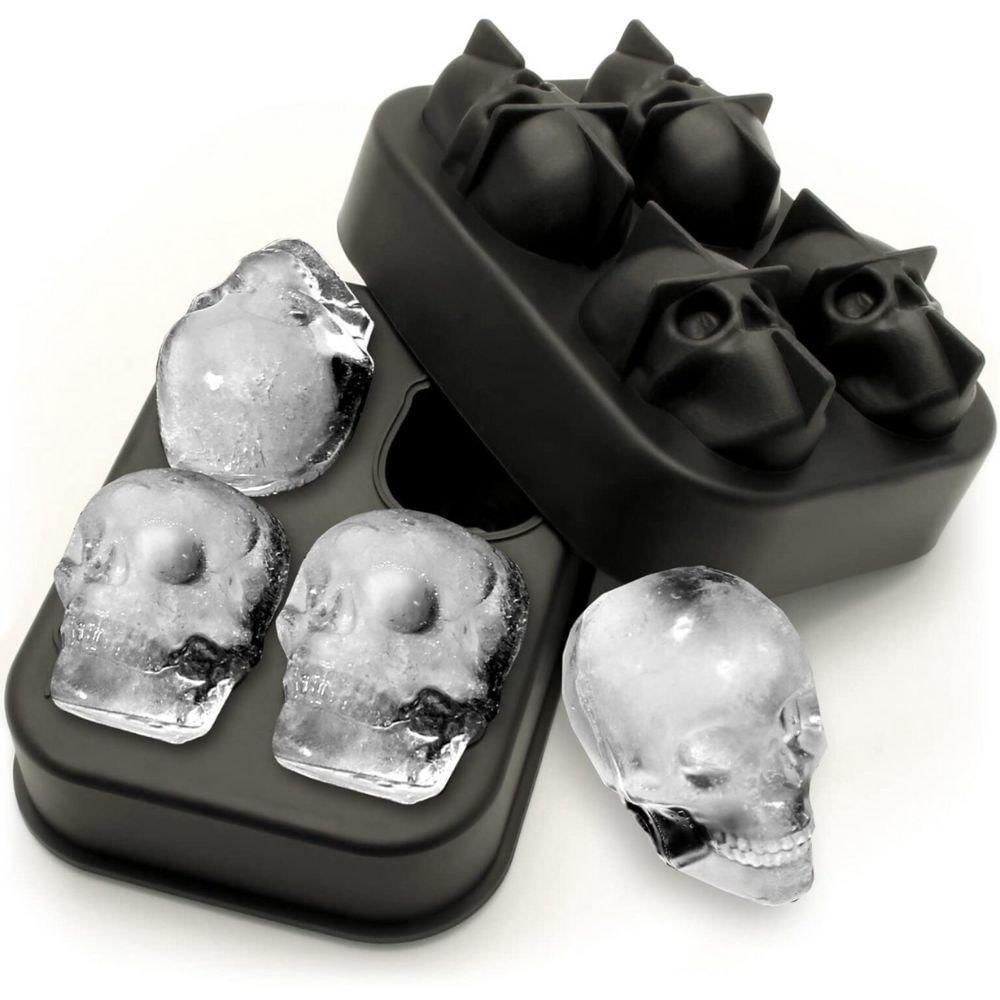 Forma De Gelo De Silicone Caveira Skull 3d