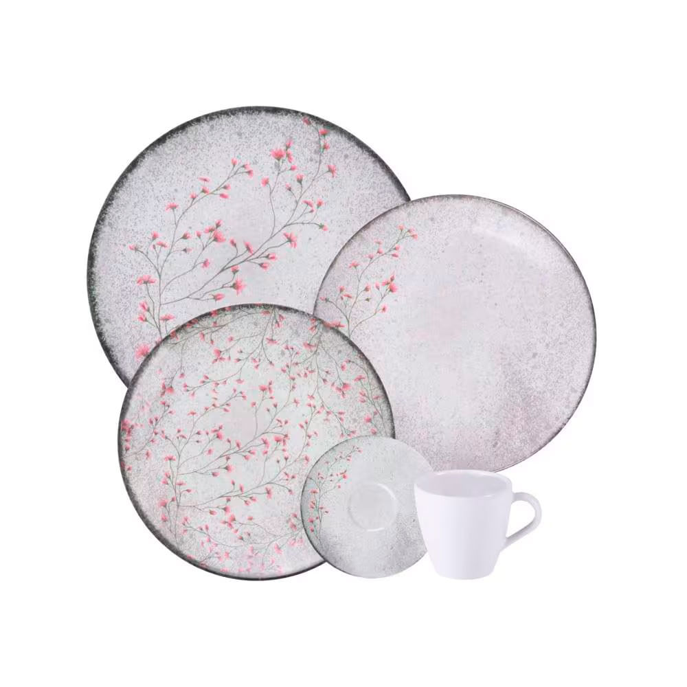 Aparelho de Jantar 20 Peças Tramontina Floralis em Porcelana