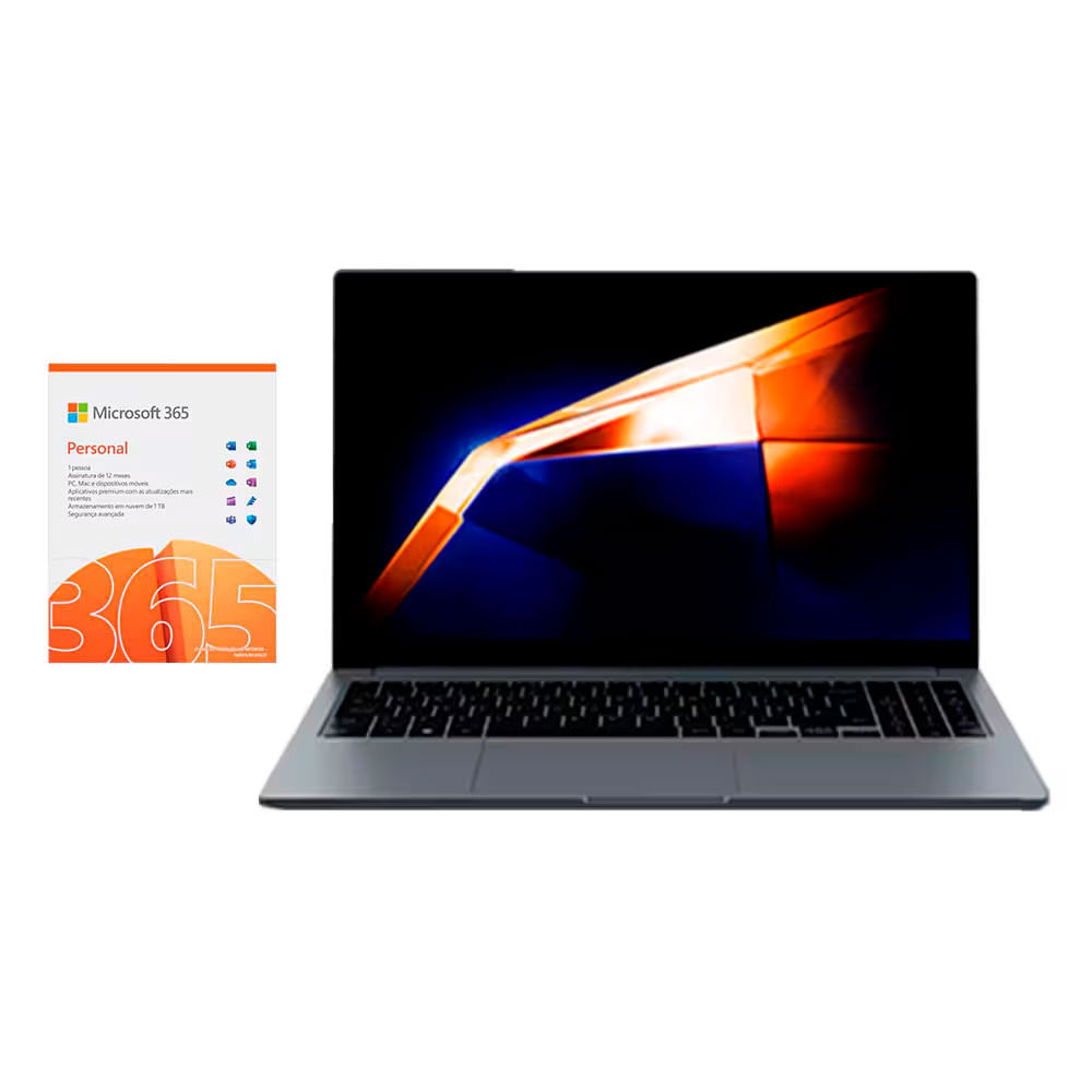 Notebook Samsung Galaxy Book4 Intel Core i3 8GB Ram 256GB SSD Windows 11 Home NP750XGJ-KG5BR + Microsoft 365 Personal 1TB Nuvem