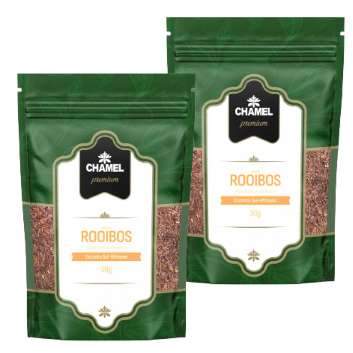 Chá de Rooibos (Aspalathus linearis) Encanto Sul-Africano 2 Pacotes c/ 30g  Chamel Premium