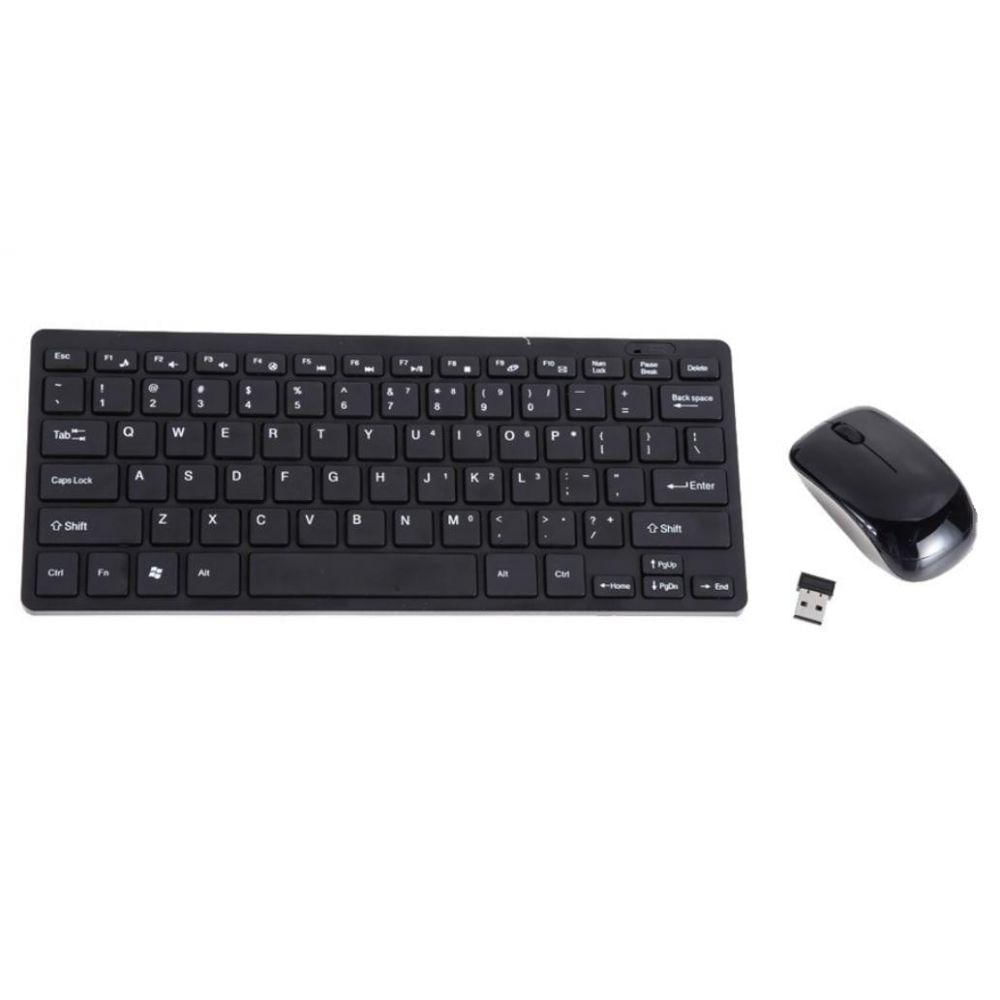 Kit Teclado e Mouse Wireless sem Fio 2.4g Ultra Slim Black