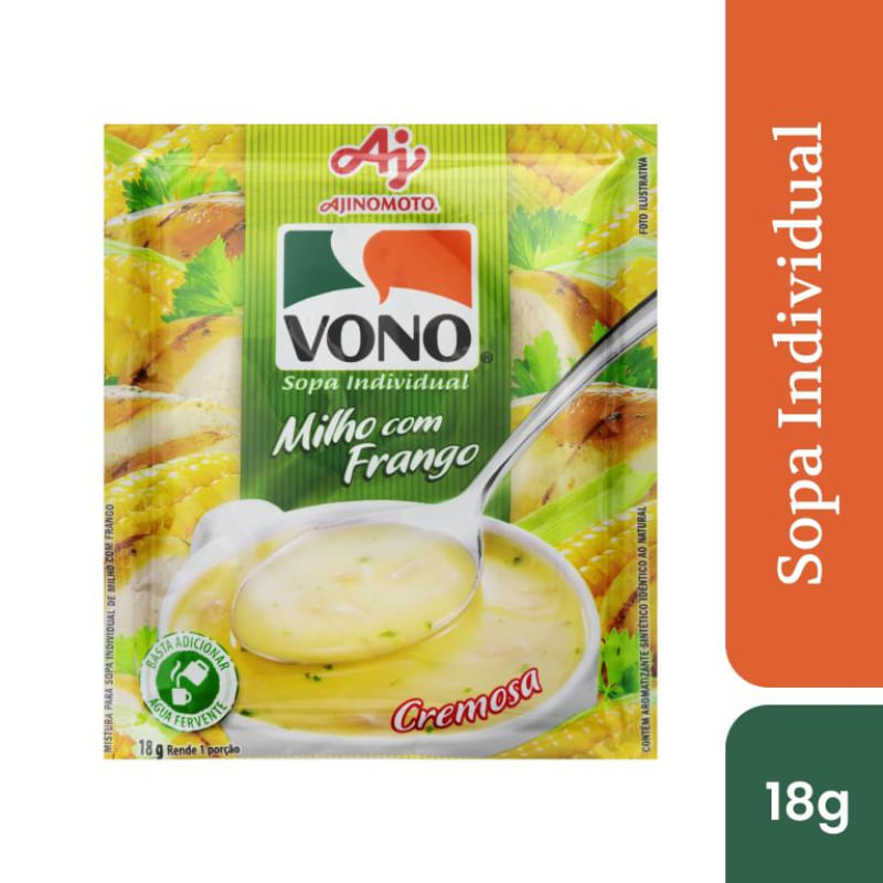 Sopa cremosa vono® sabor milho com frango 18g