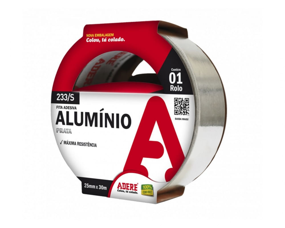 Fita Adesiva Aluminio Adere 25Mmx30M