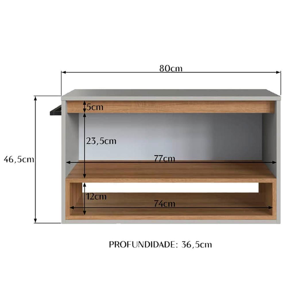 Gabinete Para Banheiro 01 Porta Basculante 80cm Proddy Mel Arenas